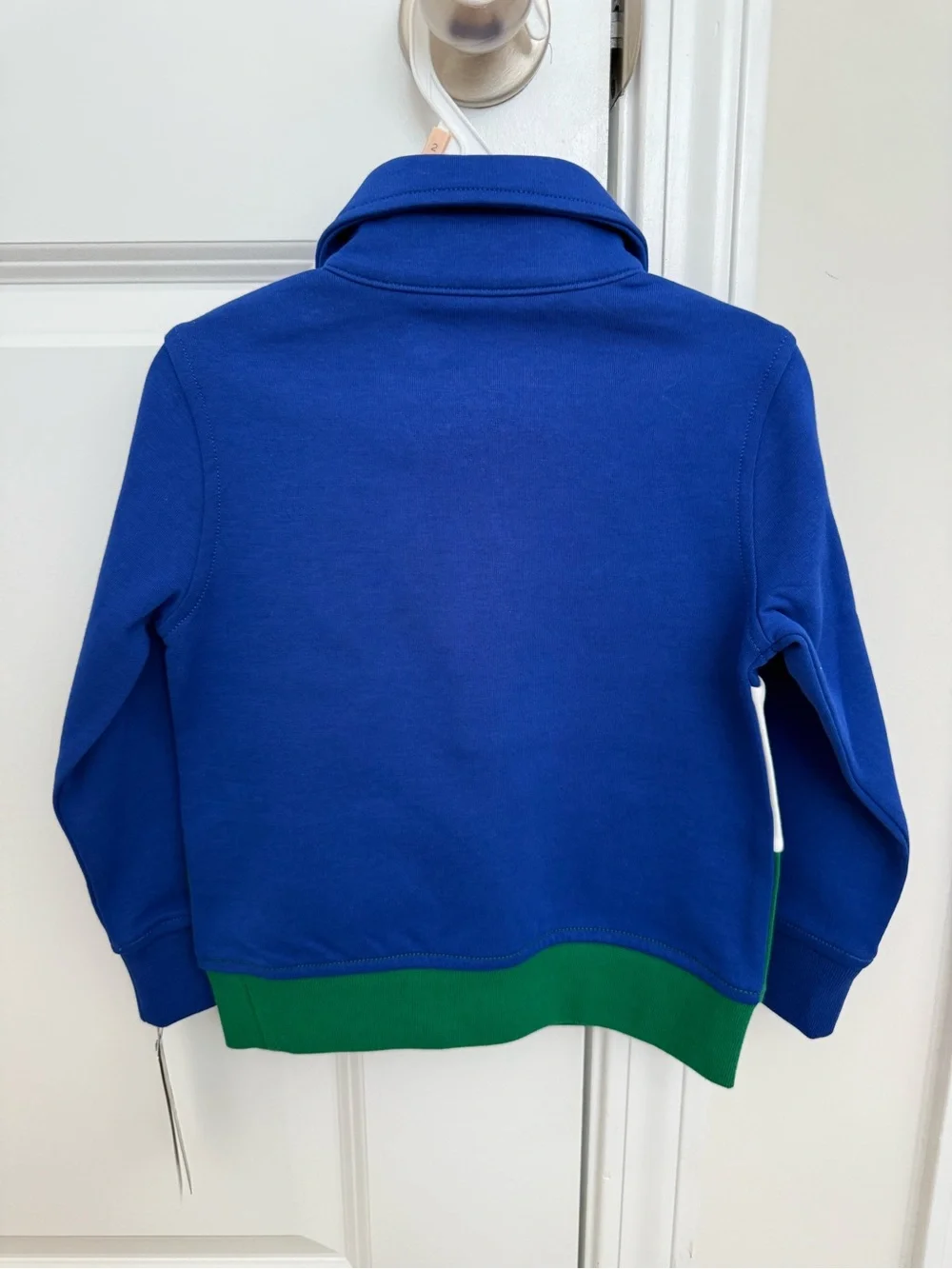 Polo by Ralph Lauren Blue White Green Colorblock Quarter-Zip Pullover size 2 boy